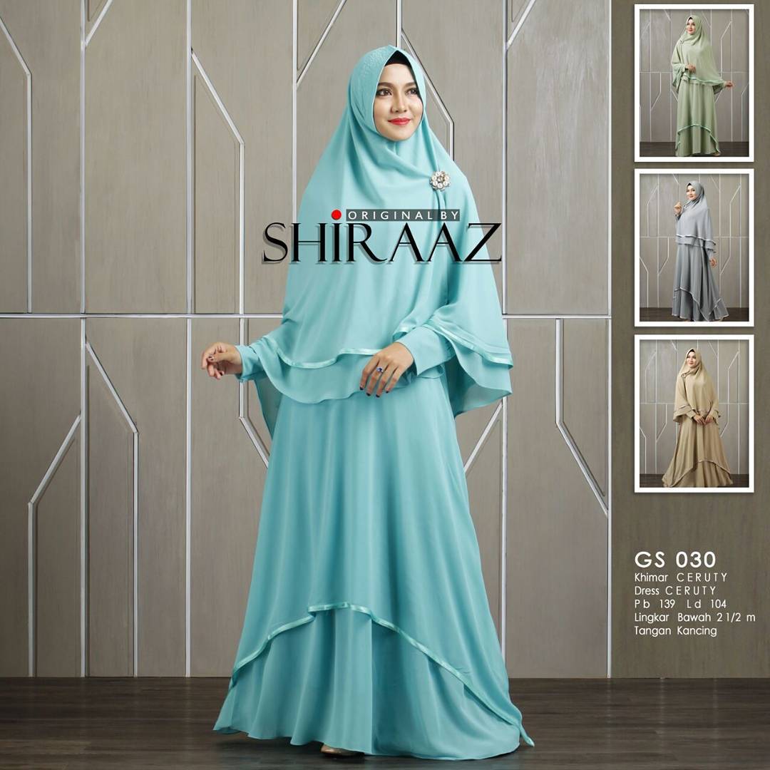 GS 030 By SHIRAAZ Baju Gamis dan Khimar Ceruti Premium