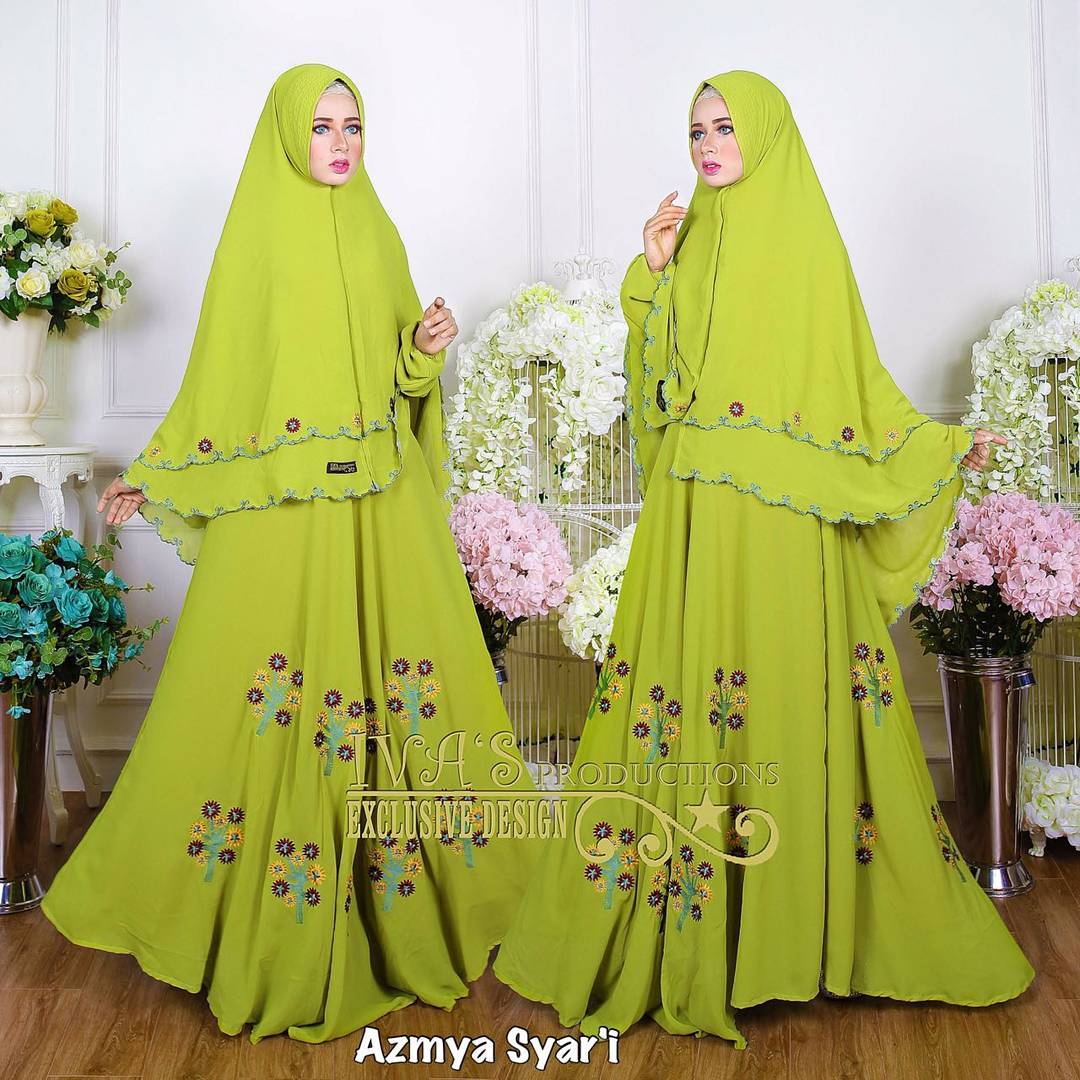 Azmya Syar i by Ivas Productions Baju  Gamis  Syari Bahan  