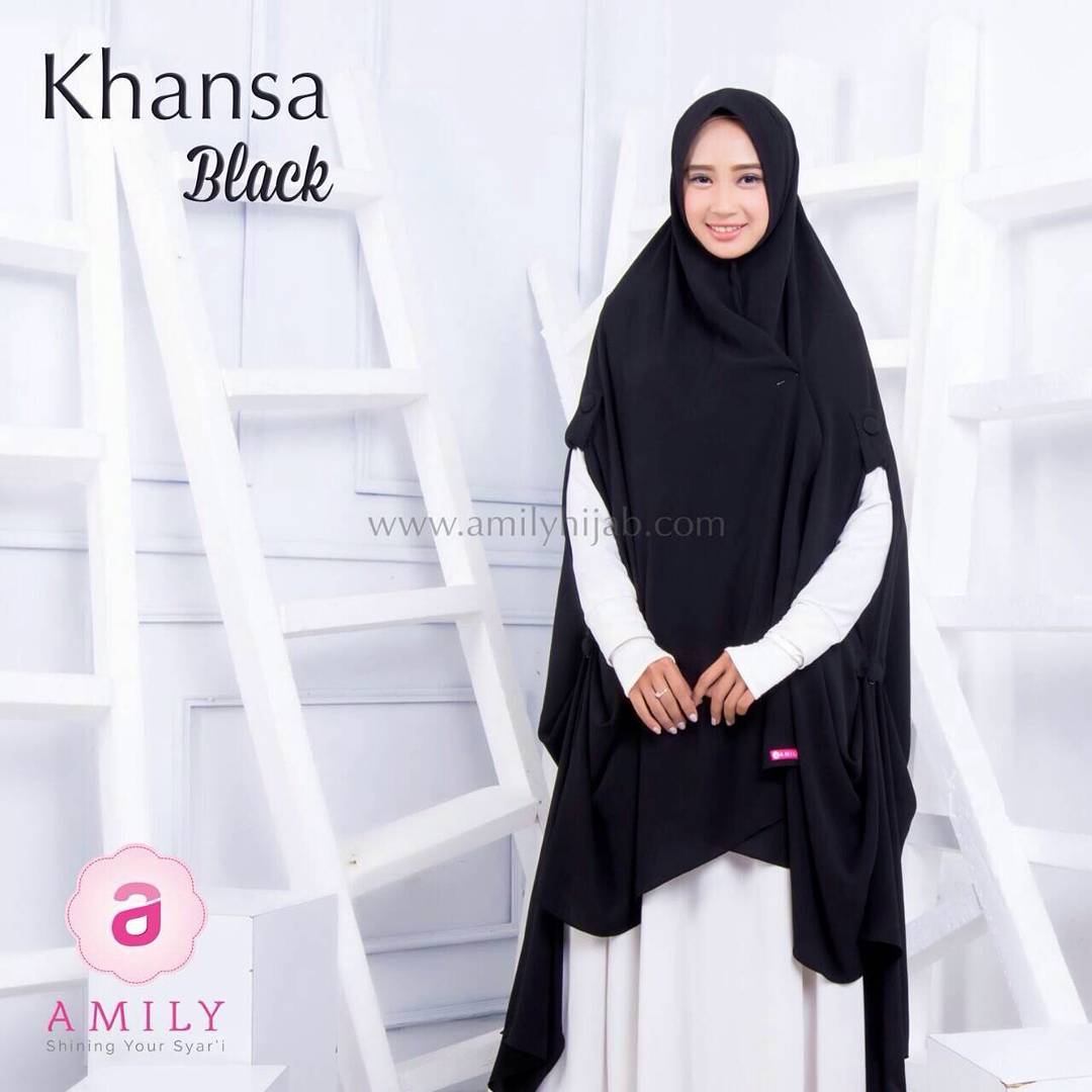 Khimar Khansa Ori by Amily Hijab Syar'i Bubble Platinum Crepe