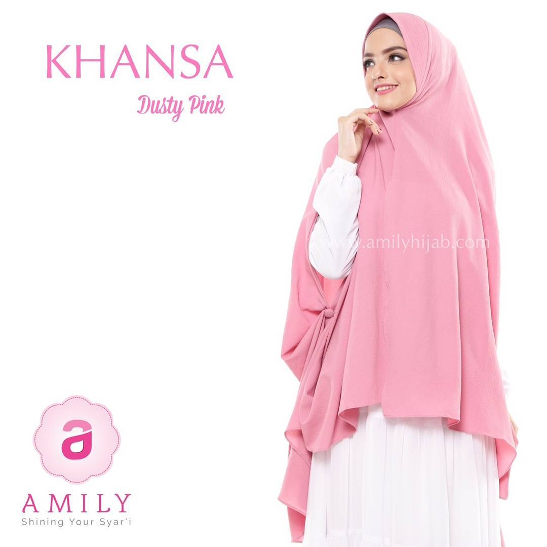 Khimar Khansa Ori by Amily Hijab Syar'i Bubble Platinum Crepe