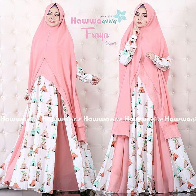 Fraya Syar i by Hawwa Aiwa Baju  Gamis  Syari Bahan  Ceruti 