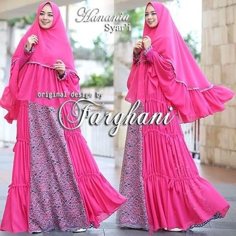 Hanania Syar i by Farghani Baju  Gamis  Syari Bahan  Ceruti  