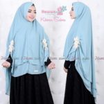 Khimar Salma by Hawwa Aiwa2 2 Layer Babydoll Aksen Renda Bunga Mix Swarovski