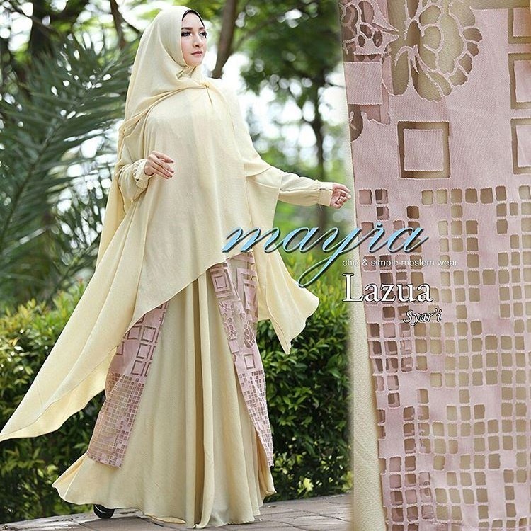 Lazua Syar i by Mayra Baju Gamis  Syari Katun Organdi 