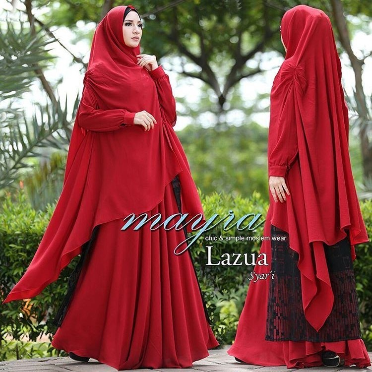 Lazua Syar i by Mayra Baju Gamis  Syari Katun Organdi 