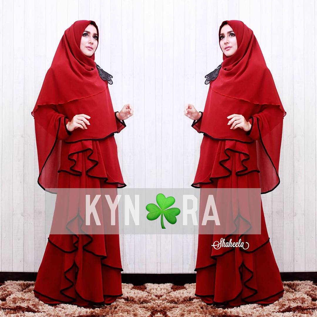 Shaheela Syari  by KYNARA Baju  Gamis  Syar i  Ity Crepe Mix 