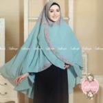 Khimar Orlin 2 by Qalisya Khimar Ceruti Kombinasi Brokat Glitter Two Tone