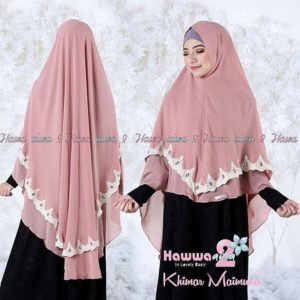 Khimar MAIMUNA by HAWWA AIWA 2 Bahan Ceruti Aksen Renda Swarovski