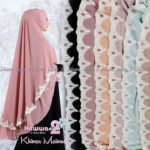Khimar MAIMUNA by HAWWA AIWA 2 Bahan Ceruti Aksen Renda Swarovski