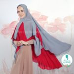 Khimar ALAYHA by FISURA Hijab Kombinasi 2 Warna Bahan Ceruti