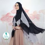 Khimar ALAYHA by FISURA Hijab Kombinasi 2 Warna Bahan Ceruti
