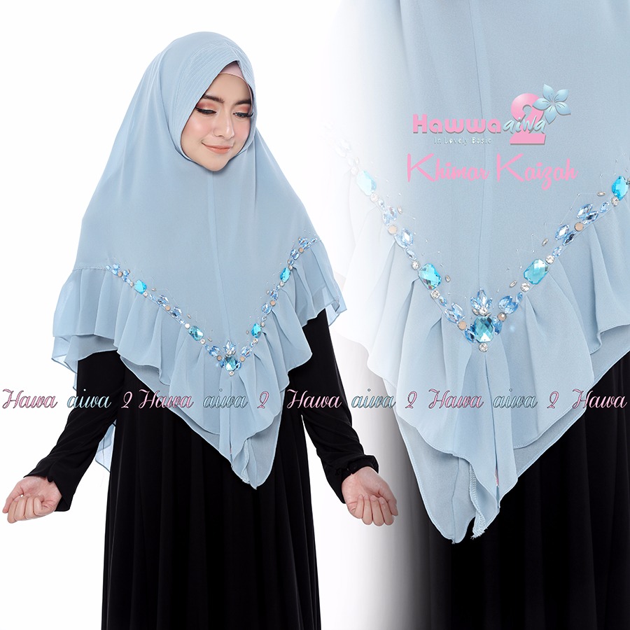 Khimar Kaizah by Hawwa Aiwa Jilbab Swarovsky Ceruty 2 Layer 