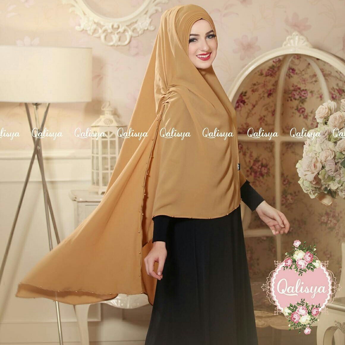 Khimar MARITZA by QALISYA Kerudung Mutiara  Bahan Bubble Pop