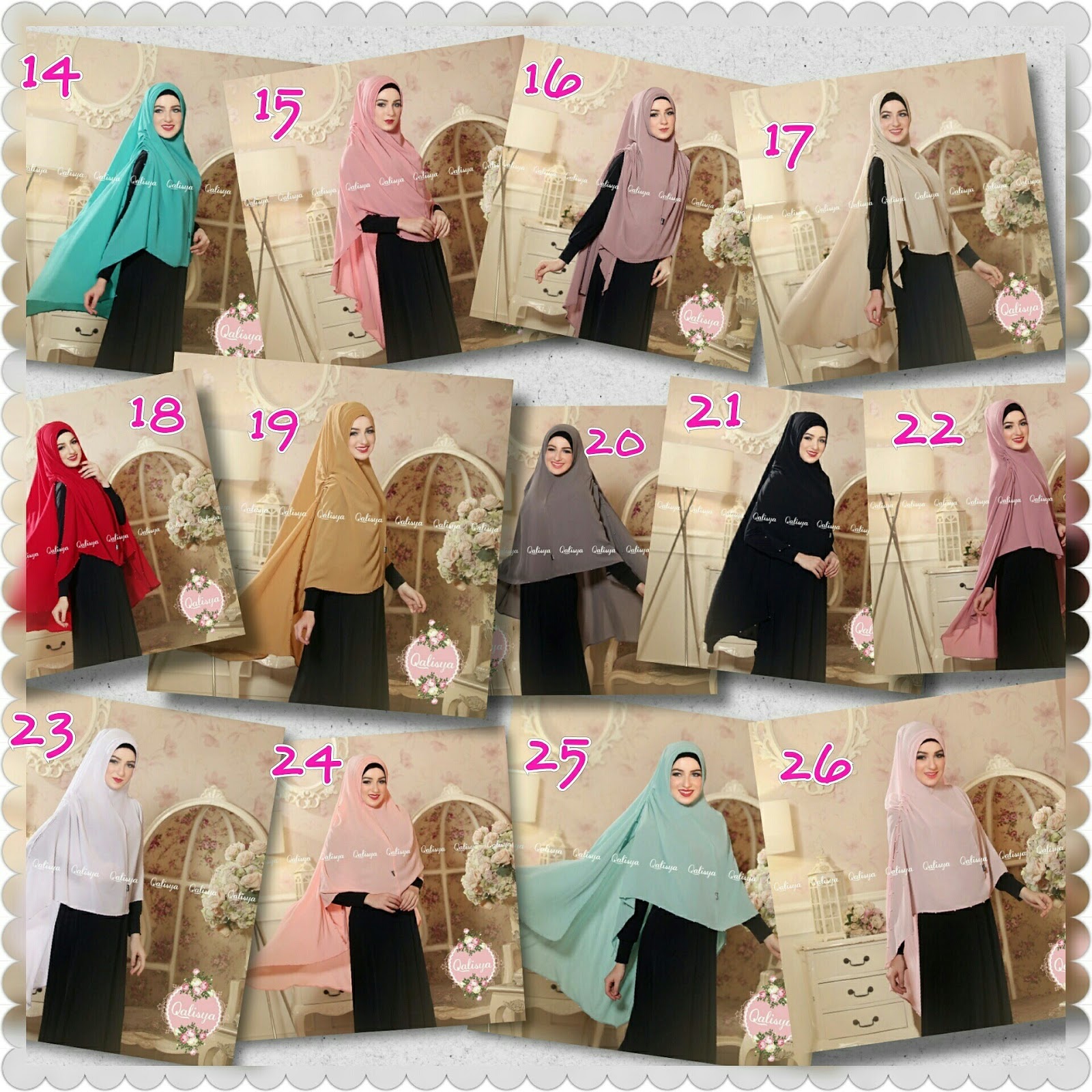 Khimar MARITZA by QALISYA Kerudung Mutiara  Bahan Bubble Pop