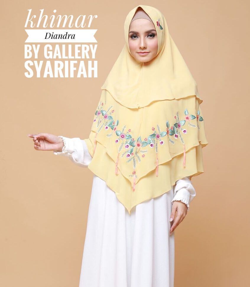 Khimar Diandra by Gallery Syarifah Kerudung 3 Layer Bahan Khimar Diandra by Gallery Syarifah Kerudung 3 Layer Bahan