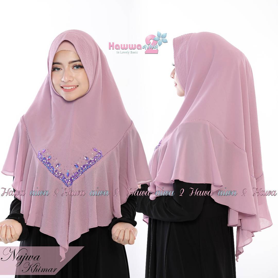 Khimar Najwa by Hawwa Aiwa Kerudung Swarovsky Ceruty Babydoll