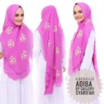 Khimar Adiba Bordir by Gallery Syarifah Kerudung Motif Bunga Cerruty 2 Layer