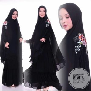 Khimar Ahliyah by Gallery Syarifah Kerudung Bordir Belah Samping Ceruti Barbie