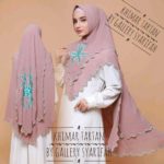 Khimar Tartan Gallery Syarifah Kerudung Bordir Ceruty 2 Layer
