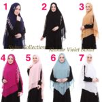 Khimar Violet Bordir by Syira Collection Kerudung 2 Lapis Ceruti Babydoll