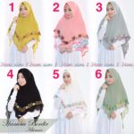 Khimar Hanuna Bordir by Hawwa Aiwa Kerudung Jumbo 2 Layer Ceruty Babydoll