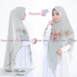 Khimar Nihla Bordir by Hawwa Aiwa Kerudung Pet Bahan Ceruti Babydoll