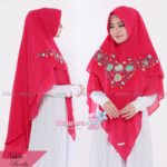 Khimar Nihla Bordir by Hawwa Aiwa Kerudung Pet Bahan Ceruti Babydoll