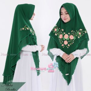 Khimar Nihla Bordir by Hawwa Aiwa Kerudung Pet Bahan Ceruti Babydoll