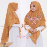 Khimar Nihla Bordir by Hawwa Aiwa Kerudung Pet Bahan Ceruti Babydoll