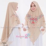 Khimar Nihla Bordir by Hawwa Aiwa Kerudung Pet Bahan Ceruti Babydoll