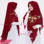 Khimar Nihla Bordir by Hawwa Aiwa Kerudung Pet Bahan Ceruti Babydoll
