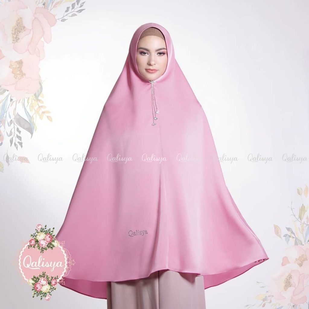 Khimar Qaila by Qalisya Hijab Kerudung Syari Jumbo 7 Warna Pink