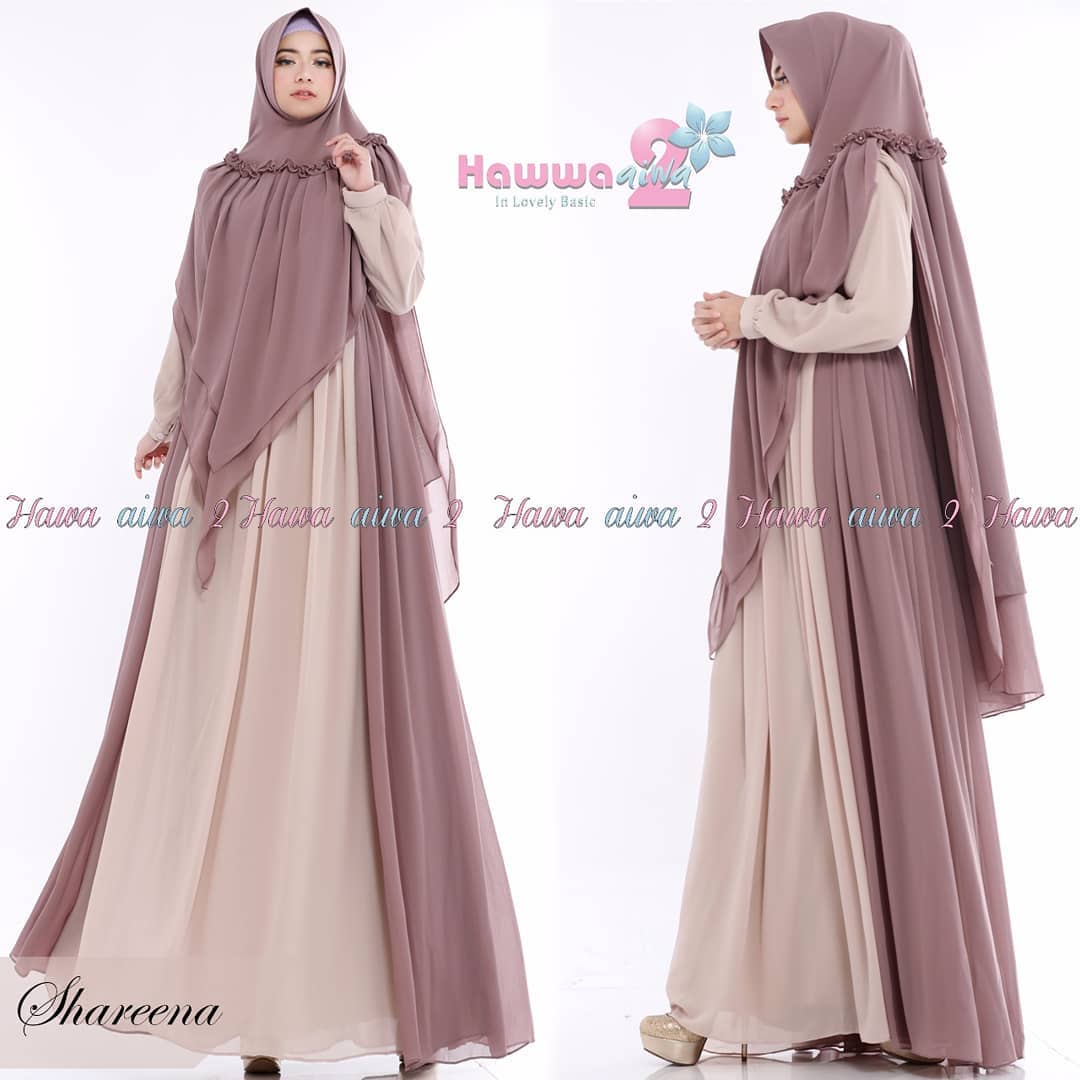 Shareena Syari by Hawwa Aiwa Baju  Gamis  Syar i Bahan  