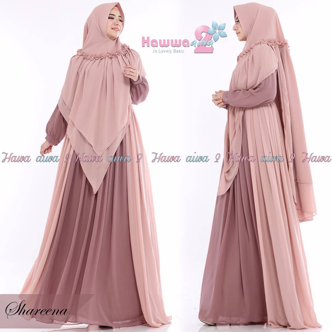 Shareena Syari by Hawwa Aiwa Baju  Gamis  Syar i Bahan 