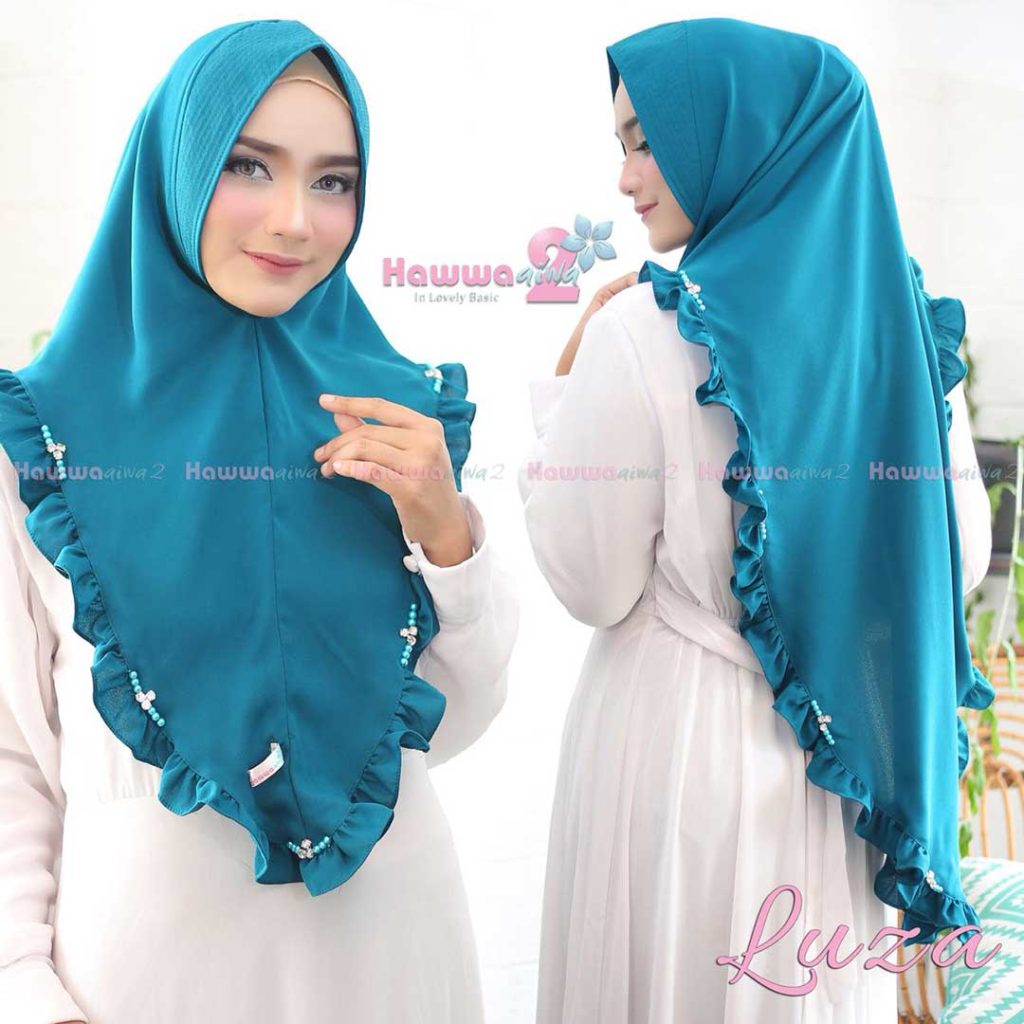 Khimar Luza by Hawwa Aiwa Kerudung Mutiara  Bahan Crepe Barbie