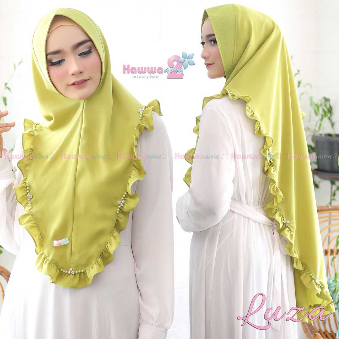 Khimar Luza by Hawwa Aiwa Kerudung Mutiara  Bahan Crepe Barbie