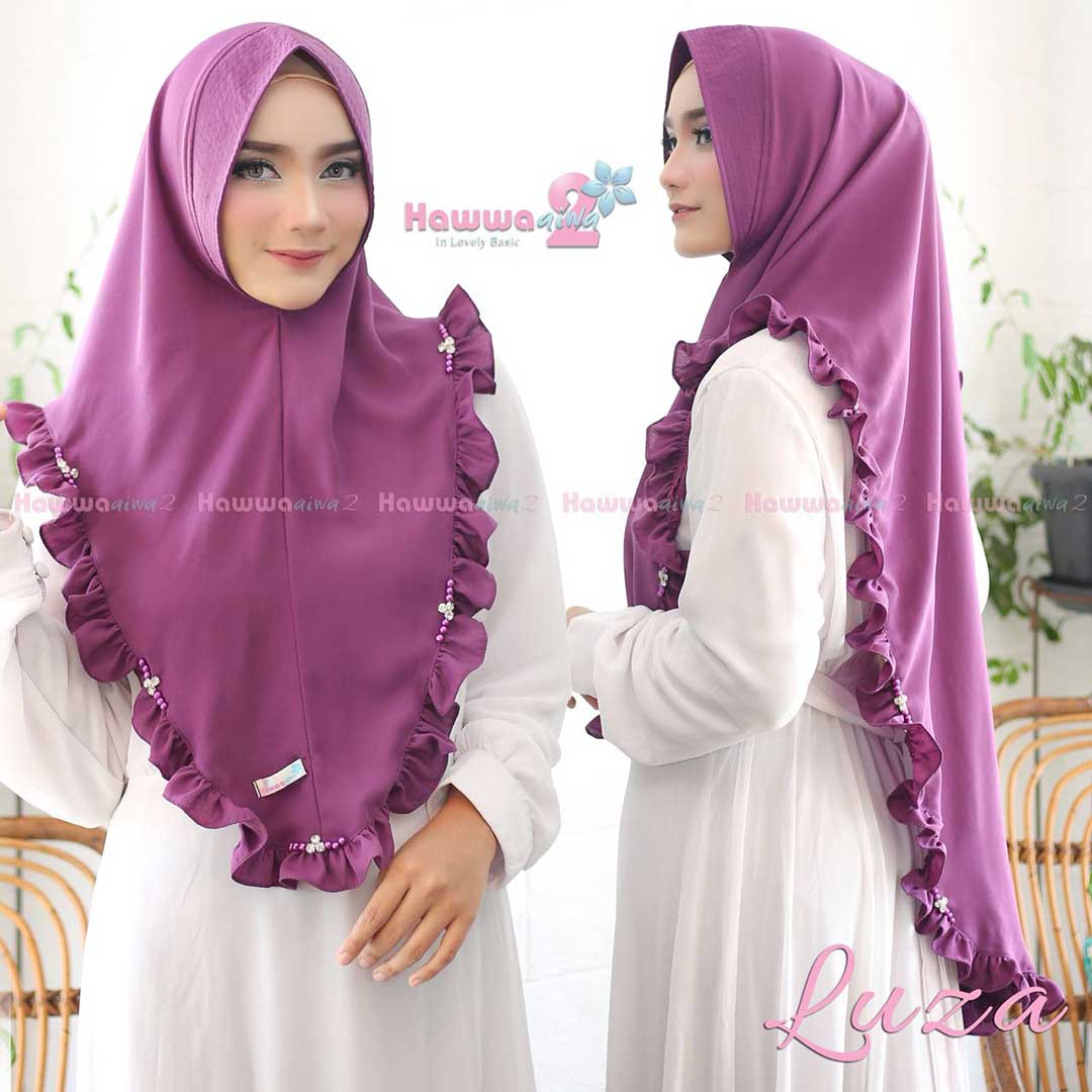 Khimar Luza by Hawwa Aiwa Kerudung Mutiara  Bahan Crepe Barbie