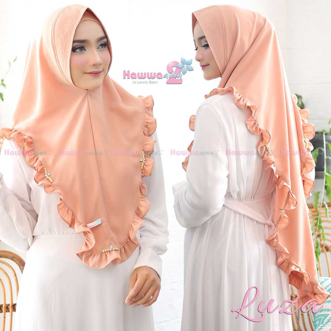 Khimar Luza by Hawwa Aiwa Kerudung Mutiara  Bahan Crepe Barbie