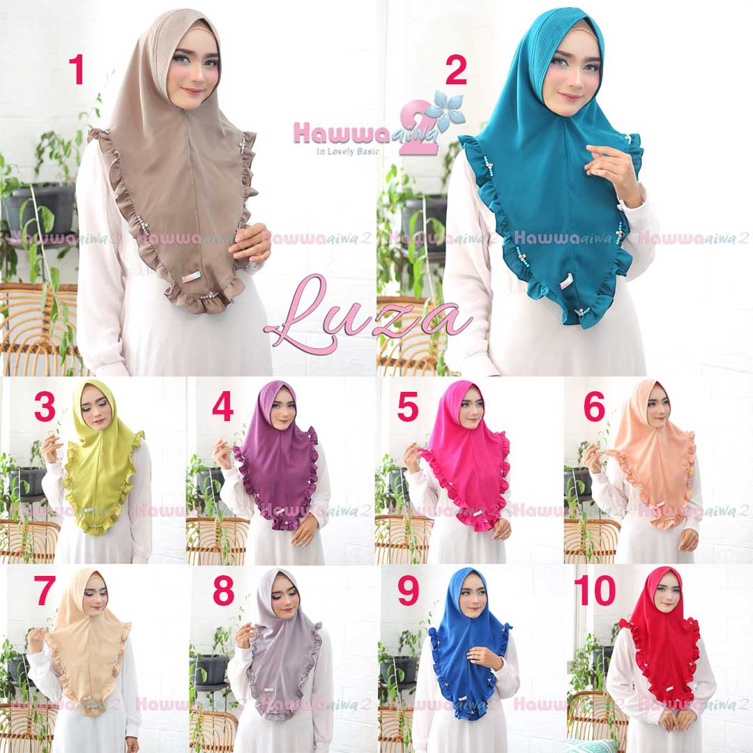 Khimar Luza by Hawwa Aiwa Kerudung Mutiara iBahani iCrepei iBarbiei