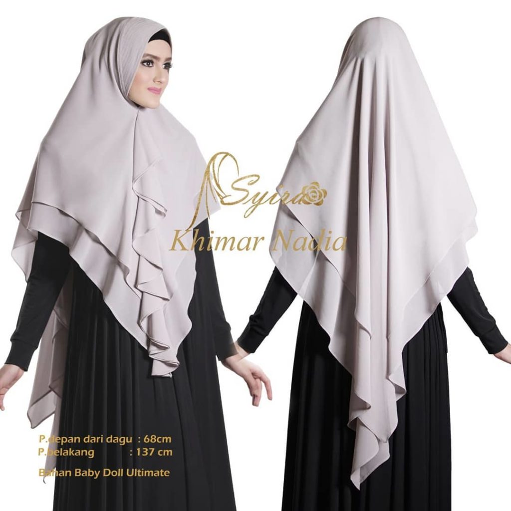 Khimar Nadia Polos by Syira Kerudung 2 Lapis Bahan Ceruti Ultimate 1 2