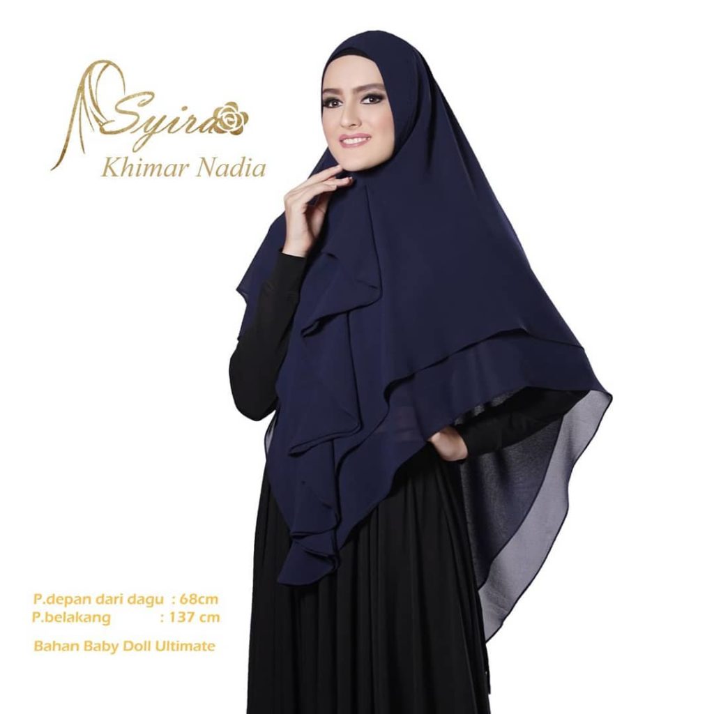 Khimar Nadia Polos by Syira Kerudung 2 Lapis Bahan Ceruti Ultimate 3