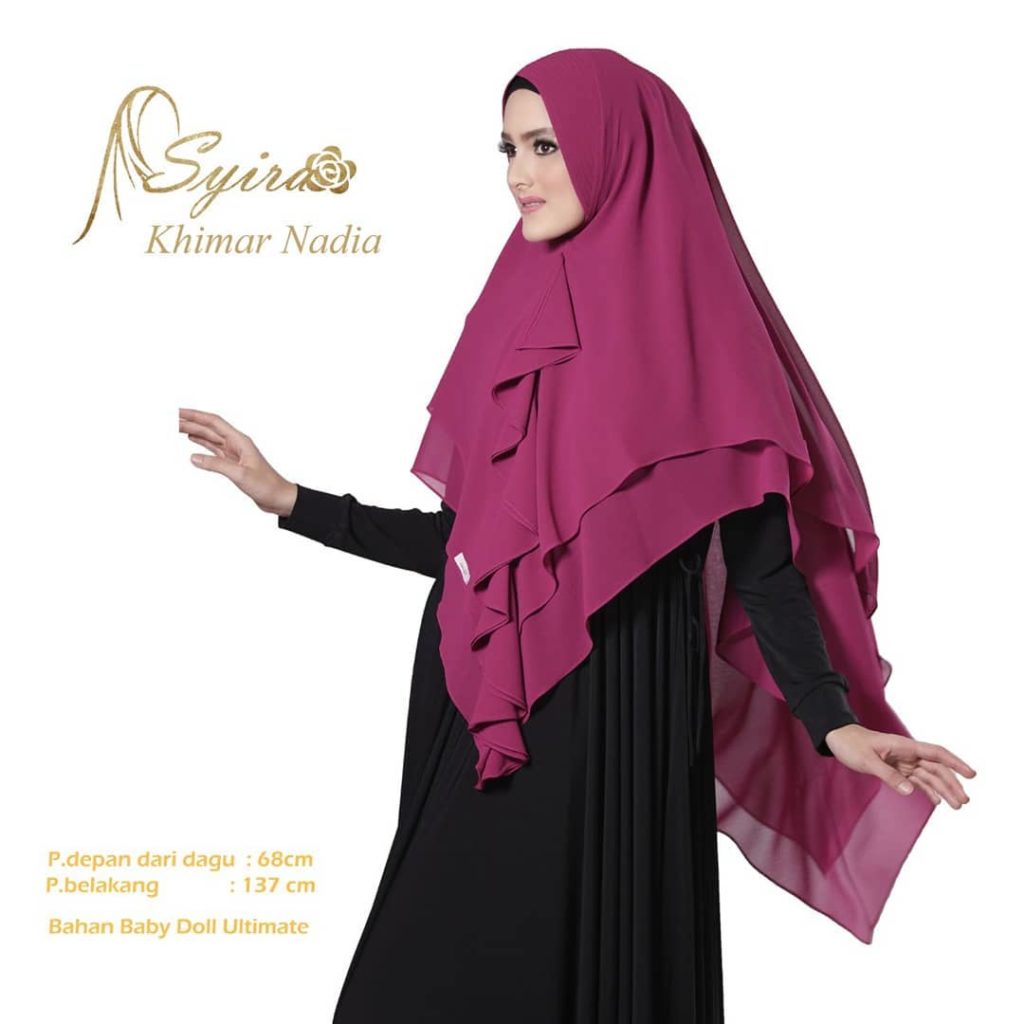 Khimar Nadia Polos by Syira Kerudung 2 Lapis Bahan Ceruti Ultimate 4