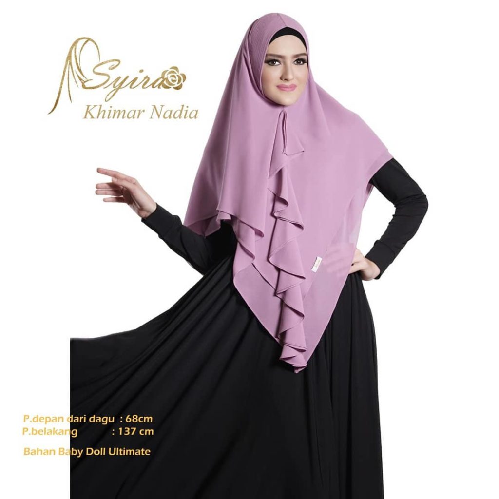 Khimar Nadia Polos by Syira Kerudung 2 Lapis Bahan Ceruti Ultimate 6