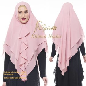 Khimar Nadia Polos by Syira Kerudung 2 Lapis Bahan Ceruti Ultimate