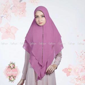 Khimar Shanika Size L by Qalisya Jilbab Syar’i 2 Lapis Bahan Ceruti Babydoll
